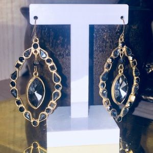 Stone and Gold Tone Earrings